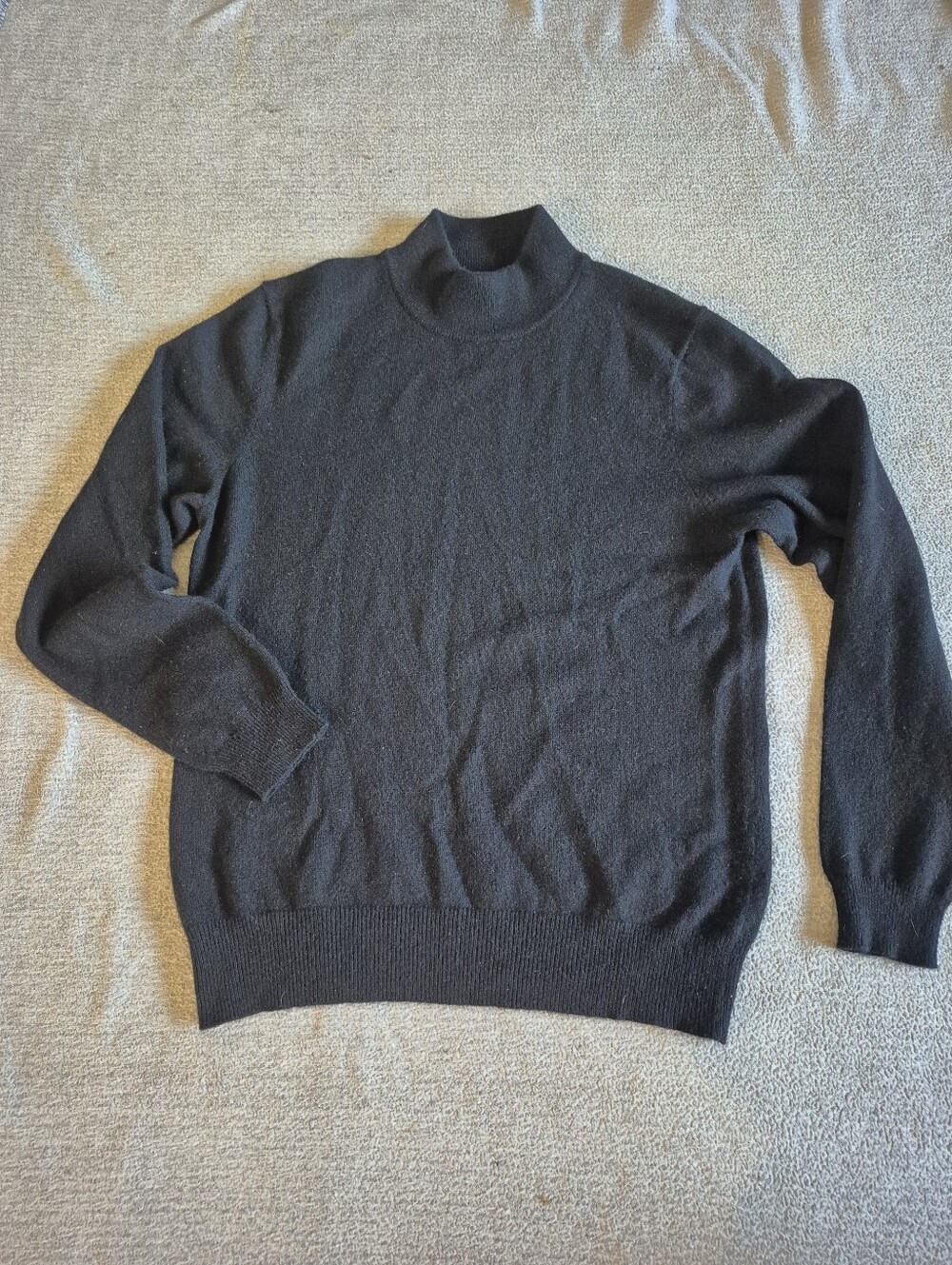 Charter Club Womens 2 Ply Cashmere Black High Neck Long Sleeve Med Layer Classic